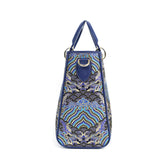 Handmade Embroidery Leather Tote Bag - Ocean